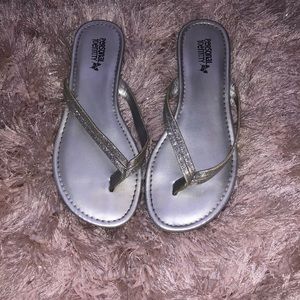 Silver flip flops